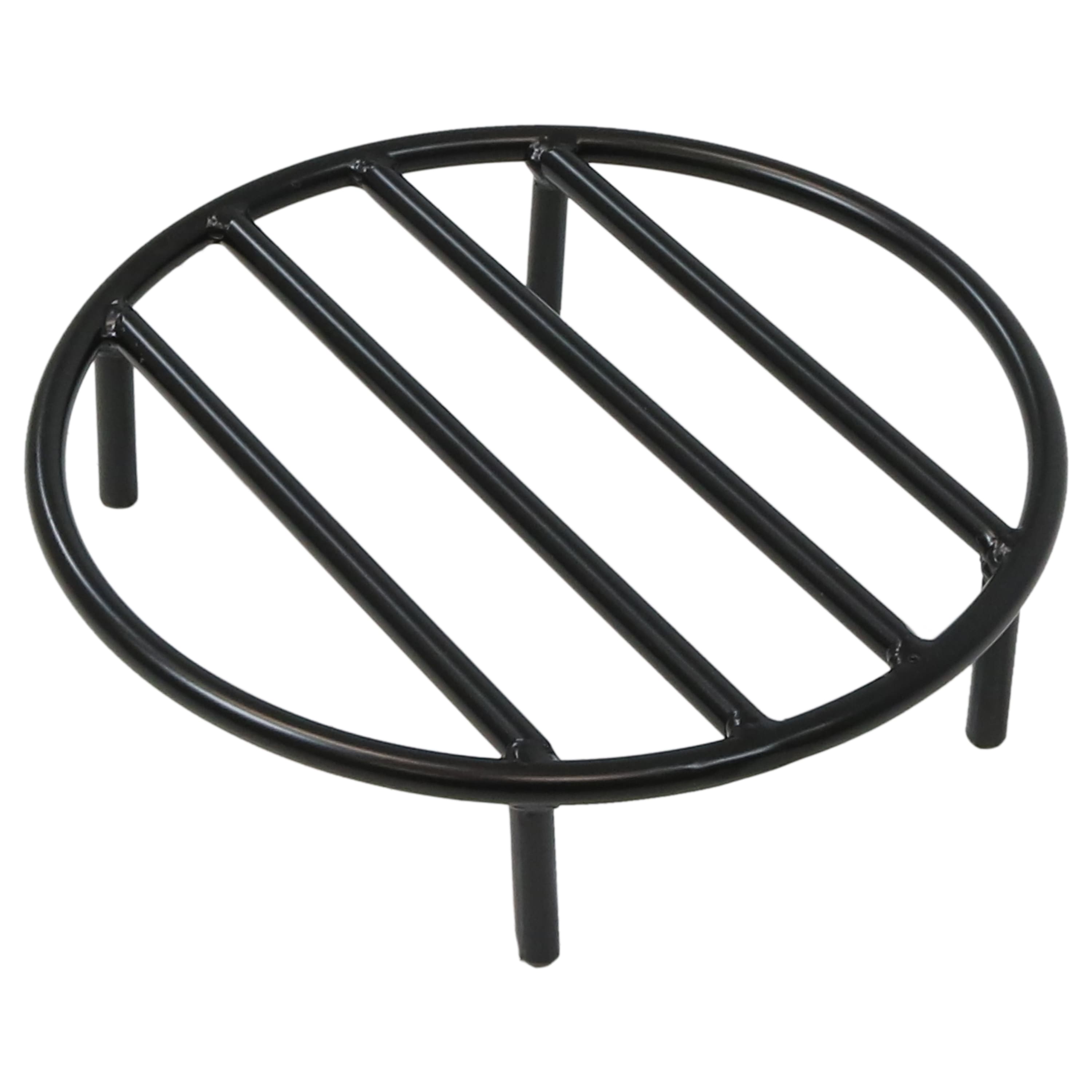 Sunnydaze - 12 in Steel Round Outdoor Fire Pit Grate with Heat Resistance - Black