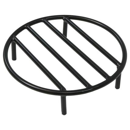 Front. Sunnydaze - 12 in Steel Round Outdoor Fire Pit Grate with Heat Resistance - Black.