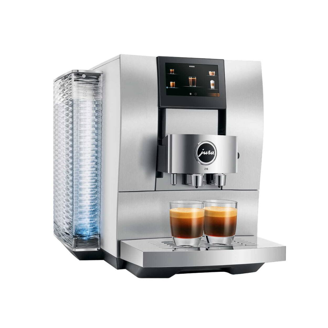 Left. JURA - Jura Z10 Aluminum Automatic Coffee Machine (White) (Certified Refurbished) - Silver.