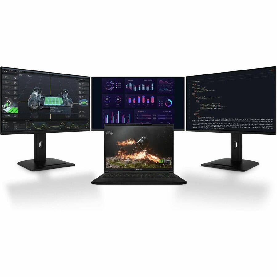 Alt View 4. MSI - MSI Stealth 16 AI A2HW Stealth 16 AI A2HWGG-044US 16 Gaming Notebook - QHD+ - 240 Hz - Intel Core Ultra 9 285H - 64 GB - Black.