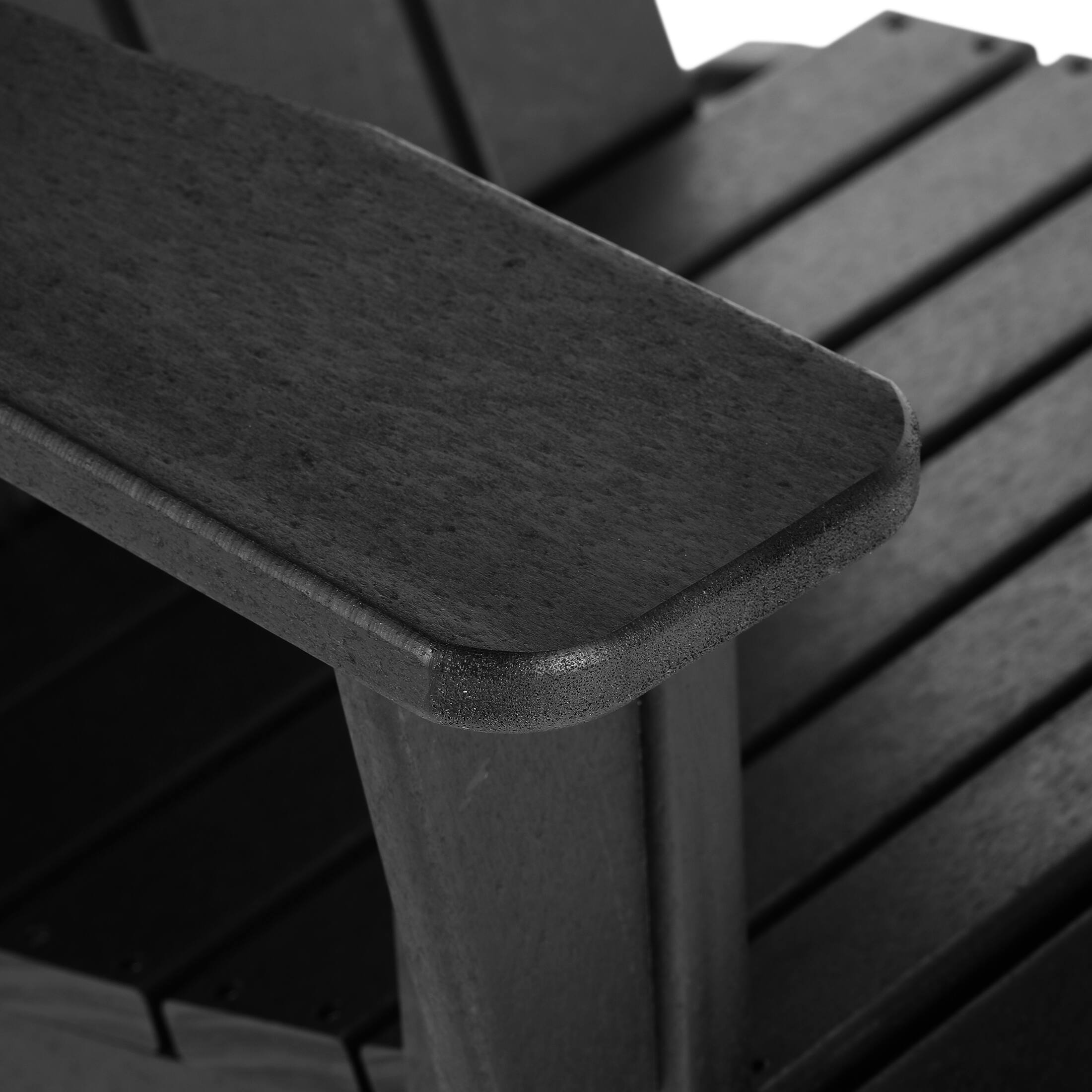 Alt View 4. WestinTrends - WestinTrends Malibu 3-Piece set Outdoor / Patio Poly Adirondack rocking chairs with a side table ( 2 seater ) - Black.