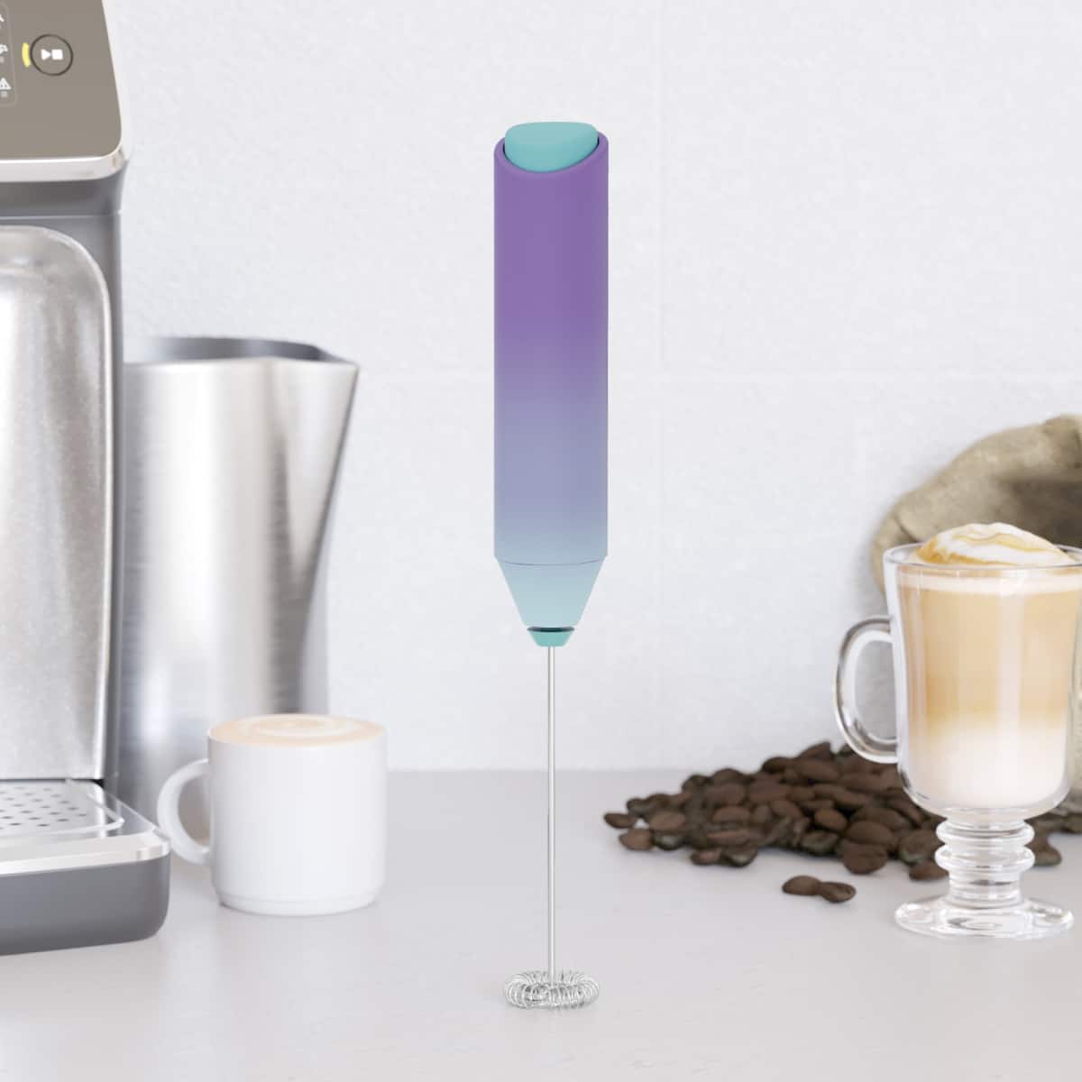 Tooloton - Handheld Milk Frother, Mini Foam Maker for Coffee, Matcha and Hot Chocolate, Stand Not Included - North Light