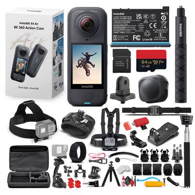 Insta360 X4 Air 360 Action Camera Starter Bundle (Black) with 50 Insta360 X4 Air 360 Action Camera Starter Bundle (Black) with 50