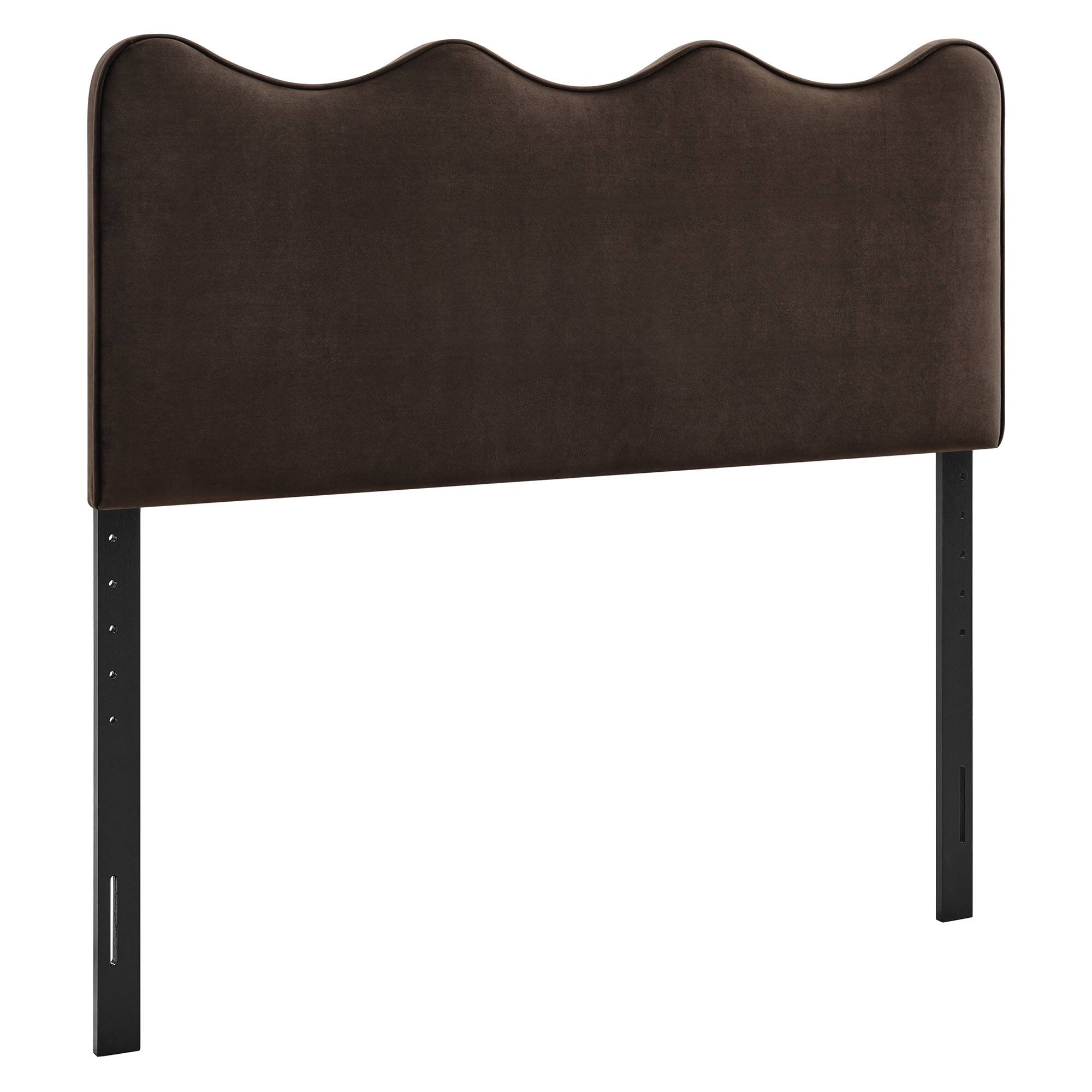 Angle. Modway - Athena Upholstered Headboard by Modway - Chocolate Brown.