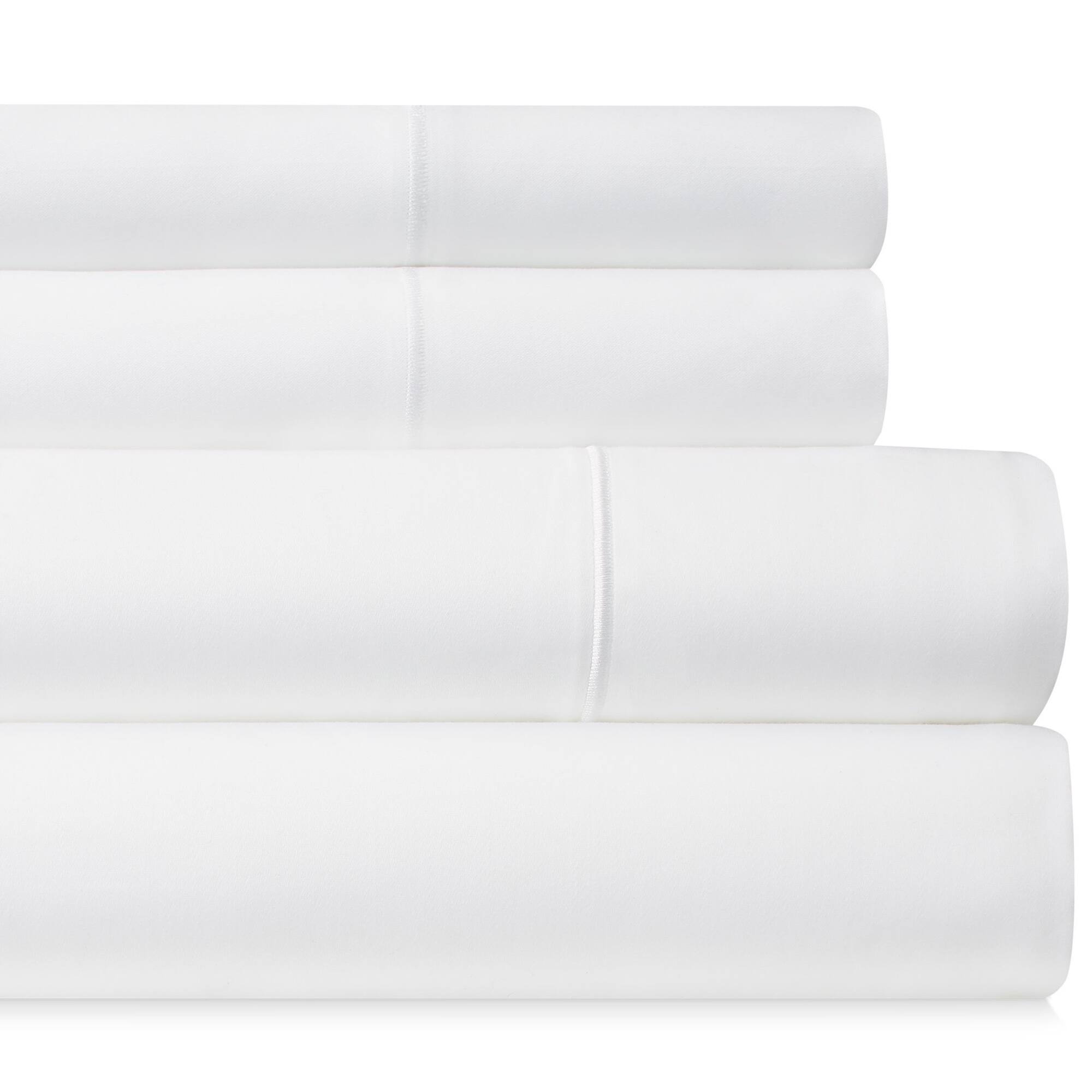 Front. Bibb Home - Bibb Home 1000TC Egyptian Cotton Rich 4-Piece Sheet Set - White.