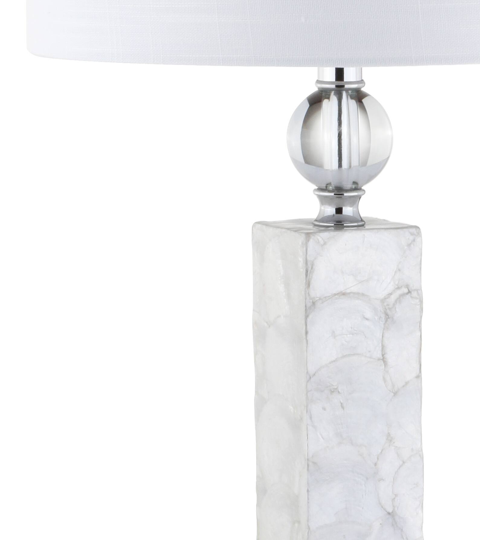 Alt View 3. Jonathan Y - Bailey 32" LED Seashell Table Lamp, White (Set of 2) - White.