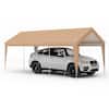 Front. Costway - Costway 10x20FT Patio Heavy Duty Carport Garage Steel All-Weather Tent Outdoor Shelter - Yellow.