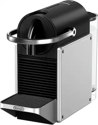 Front. De'Longhi - Espresso Pixie Coffer Maker EN127SCA , One-Button Coffee Machine with Multi-Function , - Silver - Silver.