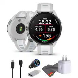 Garmin - Forerunner 165 GPS Running Smart Watch Bundle - Mist Gray/Whitestone - Mist Gray/Whitestone - (2024)