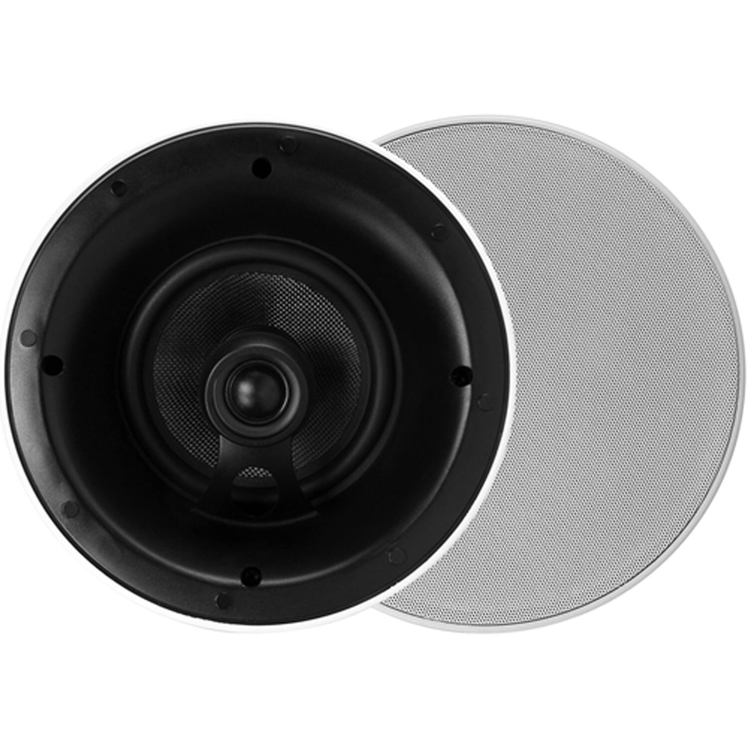 Front. Dayton Audio - Micro-Edge ME650C 6.5" 35W LCRS 15° Angled In-Ceiling Speaker, Aramid Fiber Woofer, Pivoting Silk Dome Tweeter, 8 Ohms - Black.