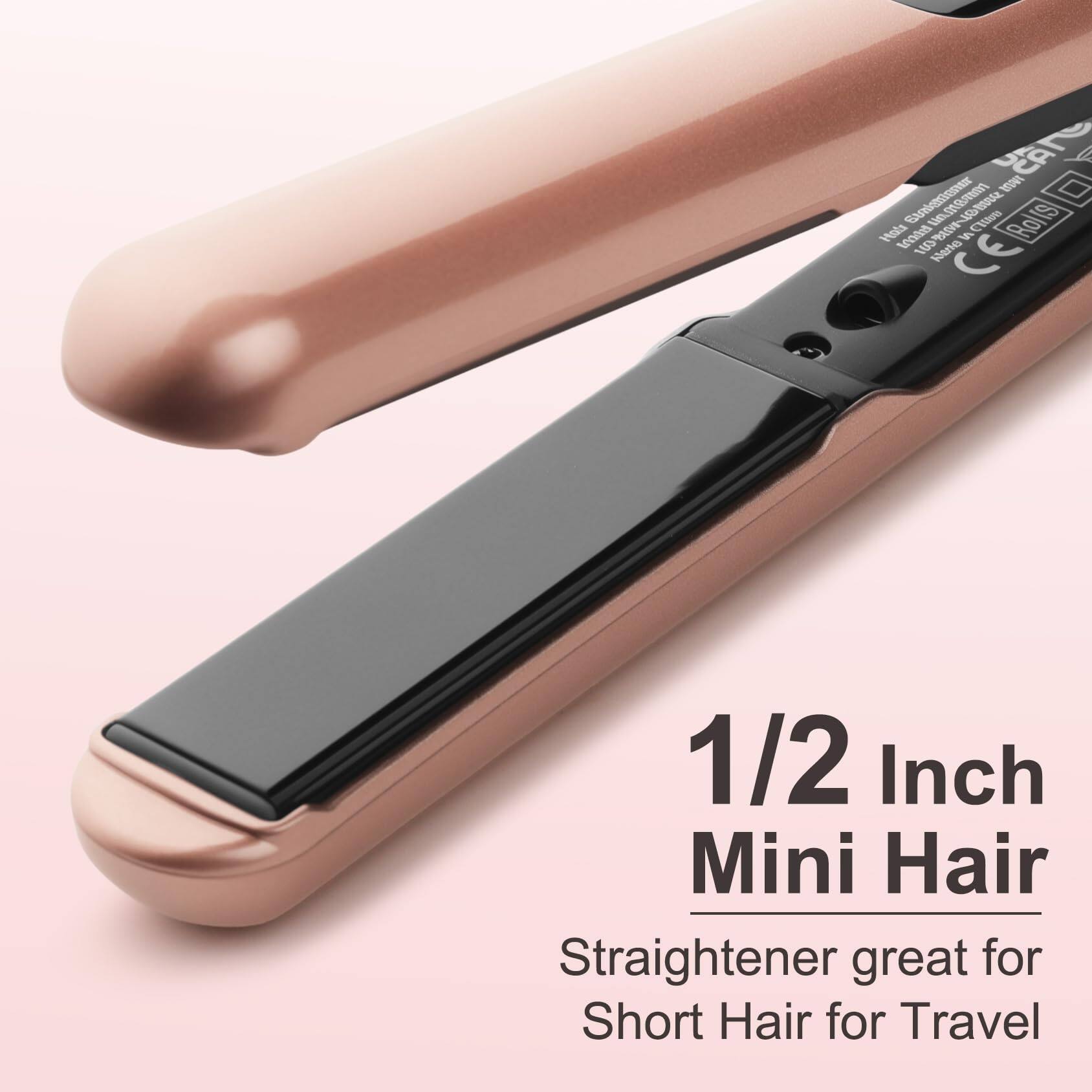 1/2 Inch Mini Hair Straightener great for Short Hair for Travel