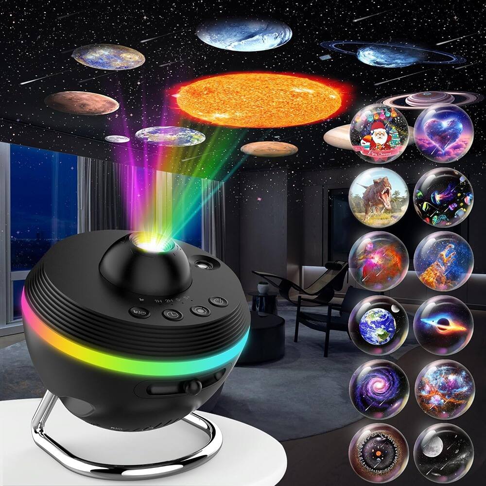 ACJPR - Galaxy Projector, 12-in-1 HD Planetarium with Meteor Effects, Timer Night Light for Bedroom, Kids, Adults, Home Theater