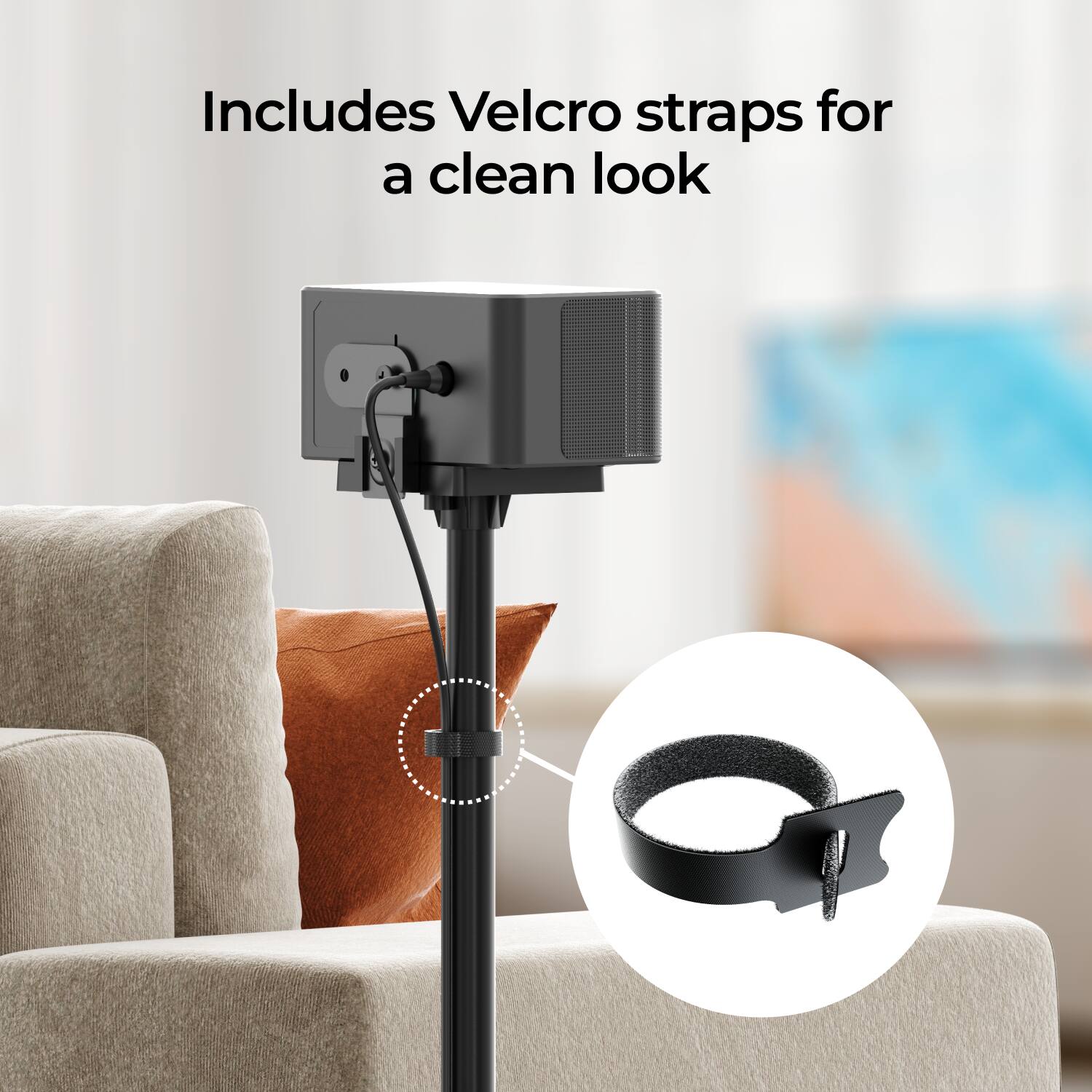 Includes Velcro straps for a clean look