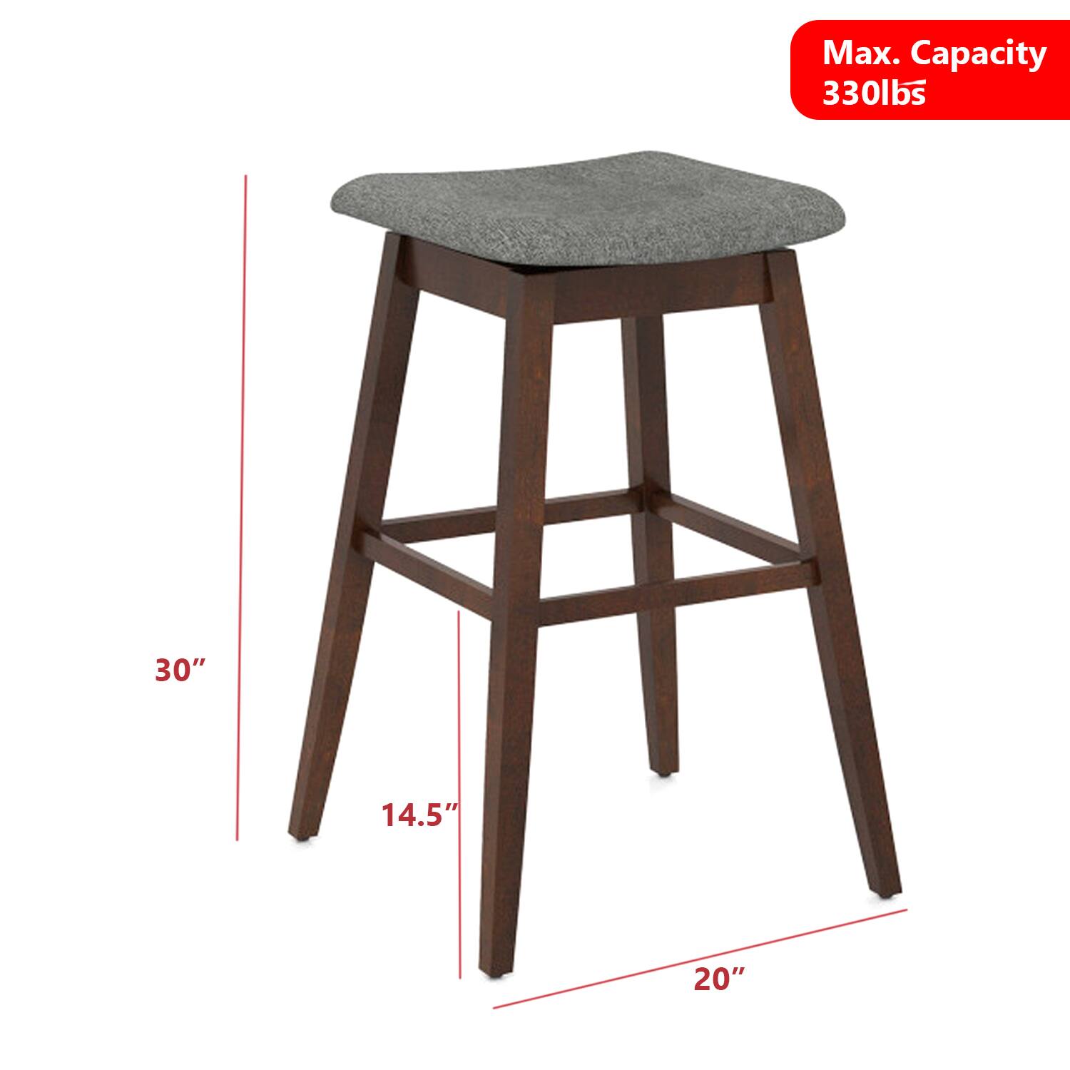 Max. Capacity 330lbs  
30"  
14.5"  
20"