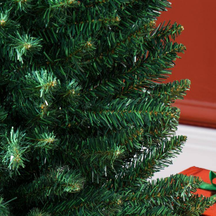 Alt View 9. PULUZ - 8ft Unlit Pencil Artificial Christmas Tree with Realistic Branches and 618 Tips, Plastic Base - Green.