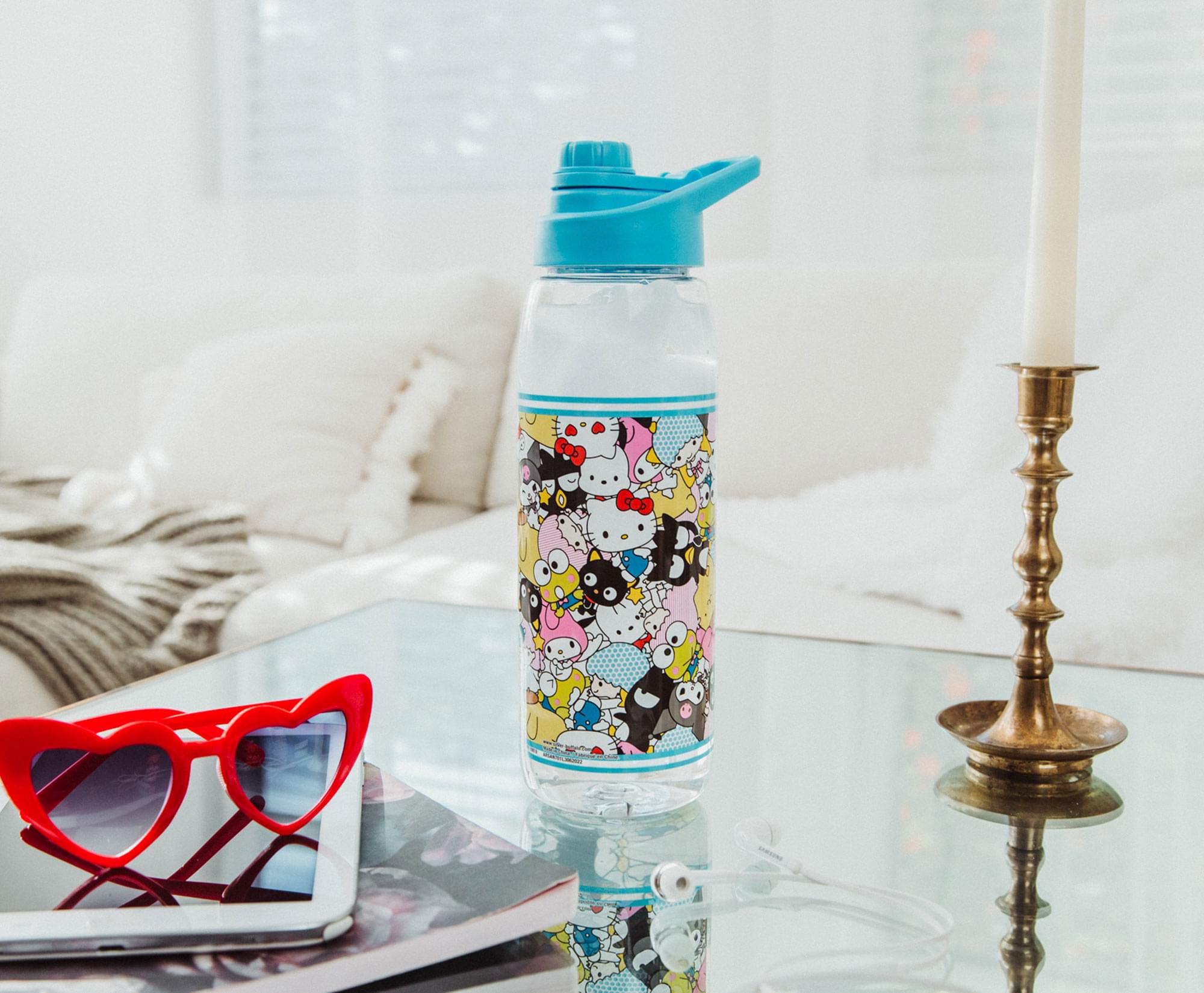 Alt View 10. Silver Buffalo - Sanrio Hello Kitty and Friends Plastic Water Bottle With Screw-Top Lid - Blue.