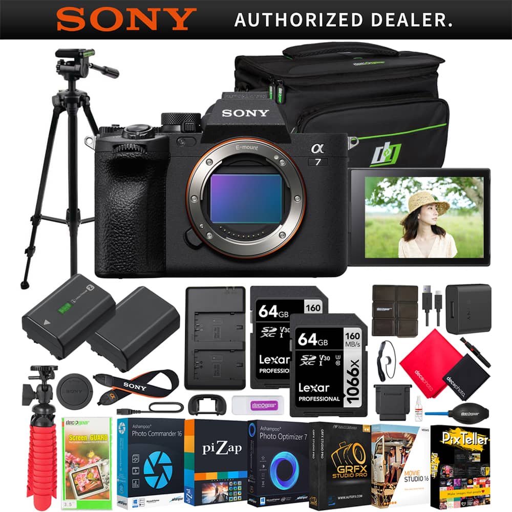 Sony - a7 IV Mirrorless Full Frame Camera Body ILCE-7M4 +Photography Accessories Bundle