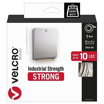 HEAVY DUTY  
VELCRO BRAND  
Industrial Strength  
STRONG  

1 Roll  
15" x 2" (45 cm x 5 cm)  
Stick On  

HOLDS UP TO 10 LBS