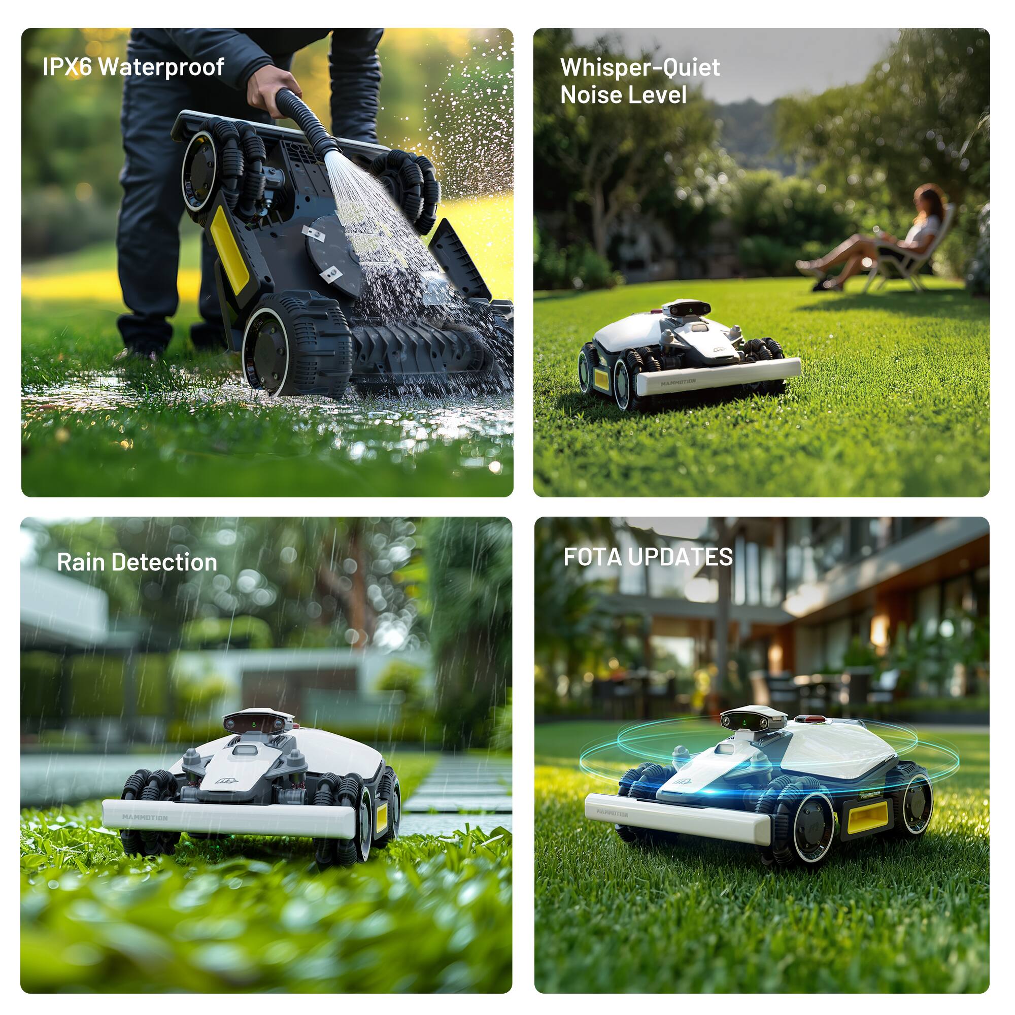 IPX6 Waterproof  
Whisper-Quiet Noise Level  
Rain Detection  
FOTA UPDATES