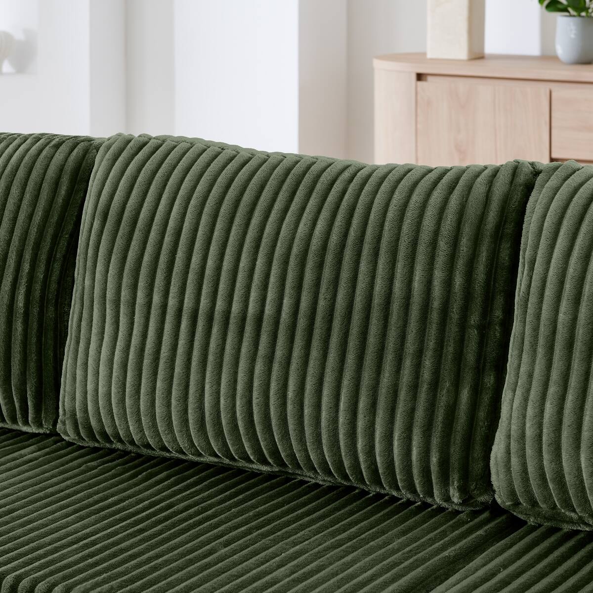 Back. Ropilly - Ropilly U Shaped Modular Sectional Sofa, Green Compressed Sectional Sofa Sleeper Sofa for Living Room - Green.