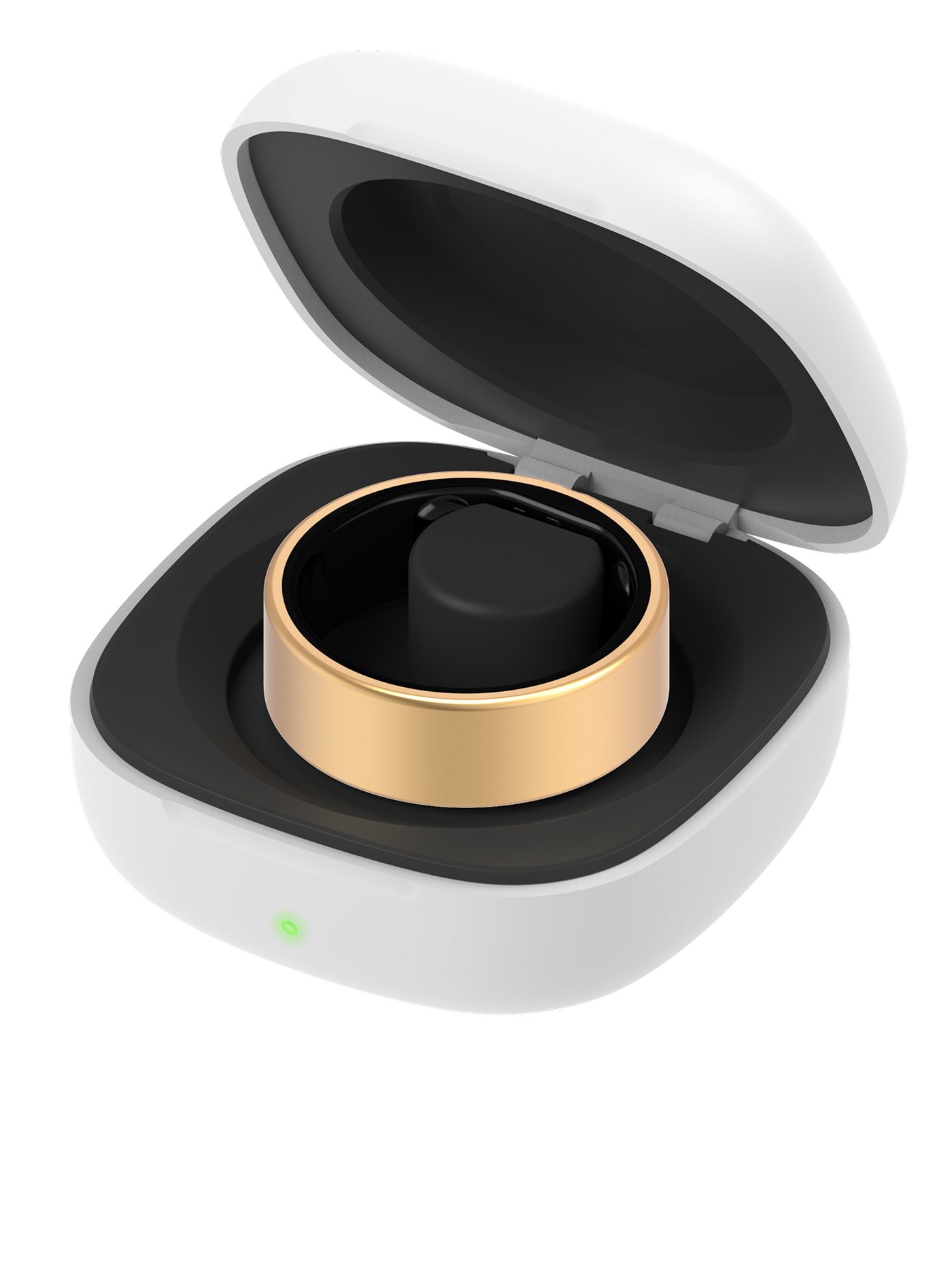 Left. QALO - QRNT Slim Smart Ring Size 7 - Gold.