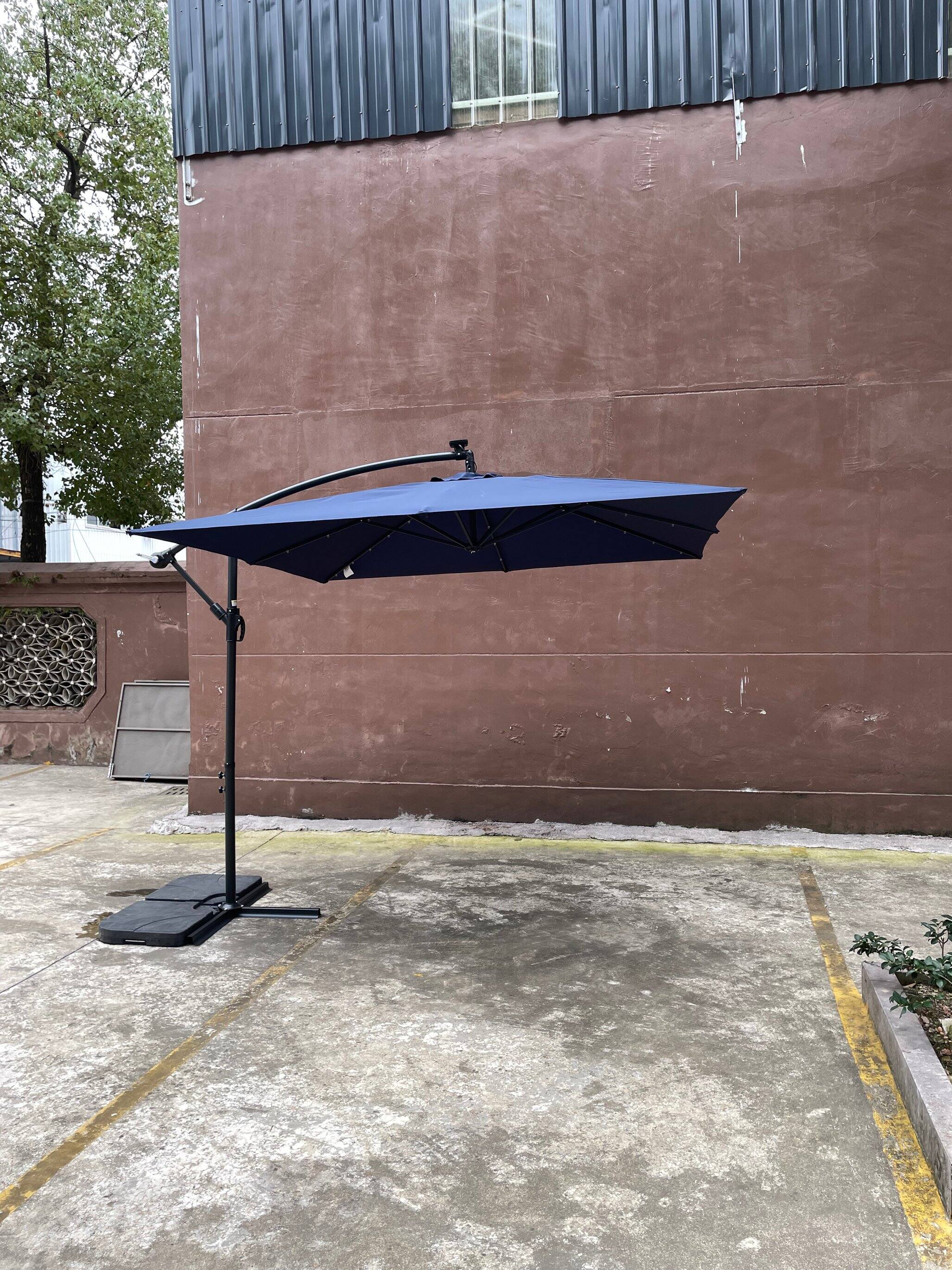 Alt View 10. Loheer - Loheer Square Solar Patio Umbrella LED Lighted Sun Shade Waterproof Market Umbrella with Crank and Cross Base.