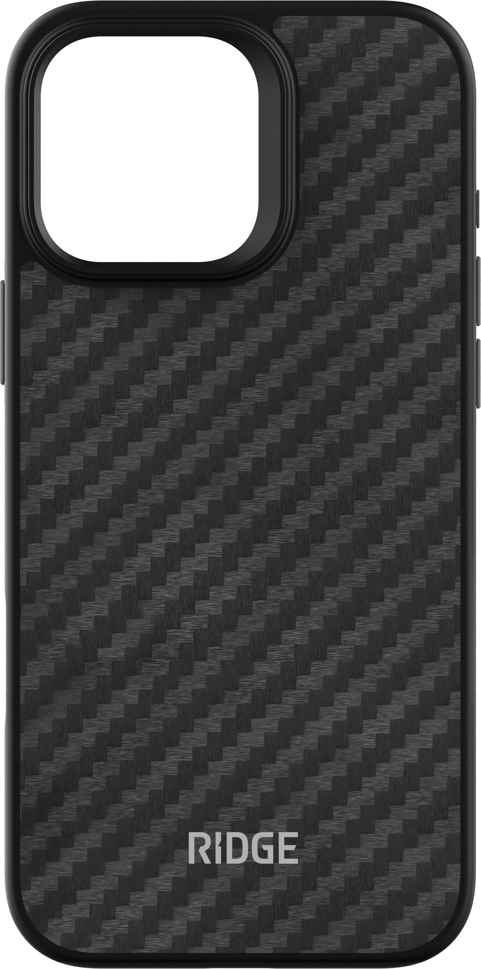 Front. The Ridge Wallet - Kevlar 3k Weave Case with MagSafe for Apple iPhone 16 Pro Max - Black.