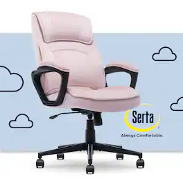 Serta - Comfort Classic Mid-Back Executive Soft Velvet Office Chair - Pink