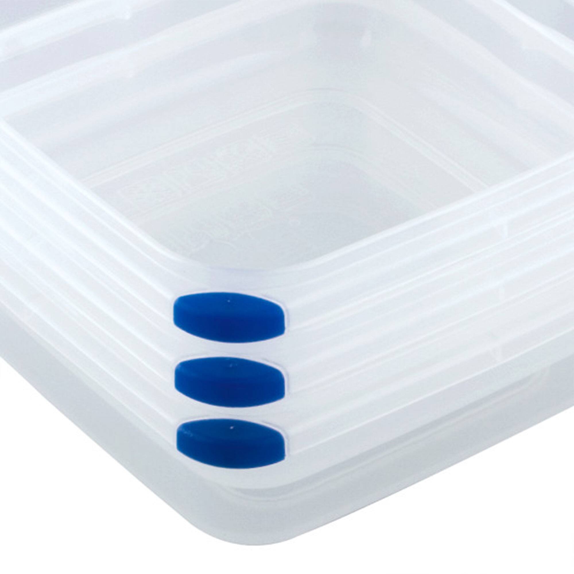 Alt View 7. Sterilite - Sterilite 4.0 Cup Square Ultra-Seal Food Storage Container, Blue (6 Pack) - Clear/Blue.