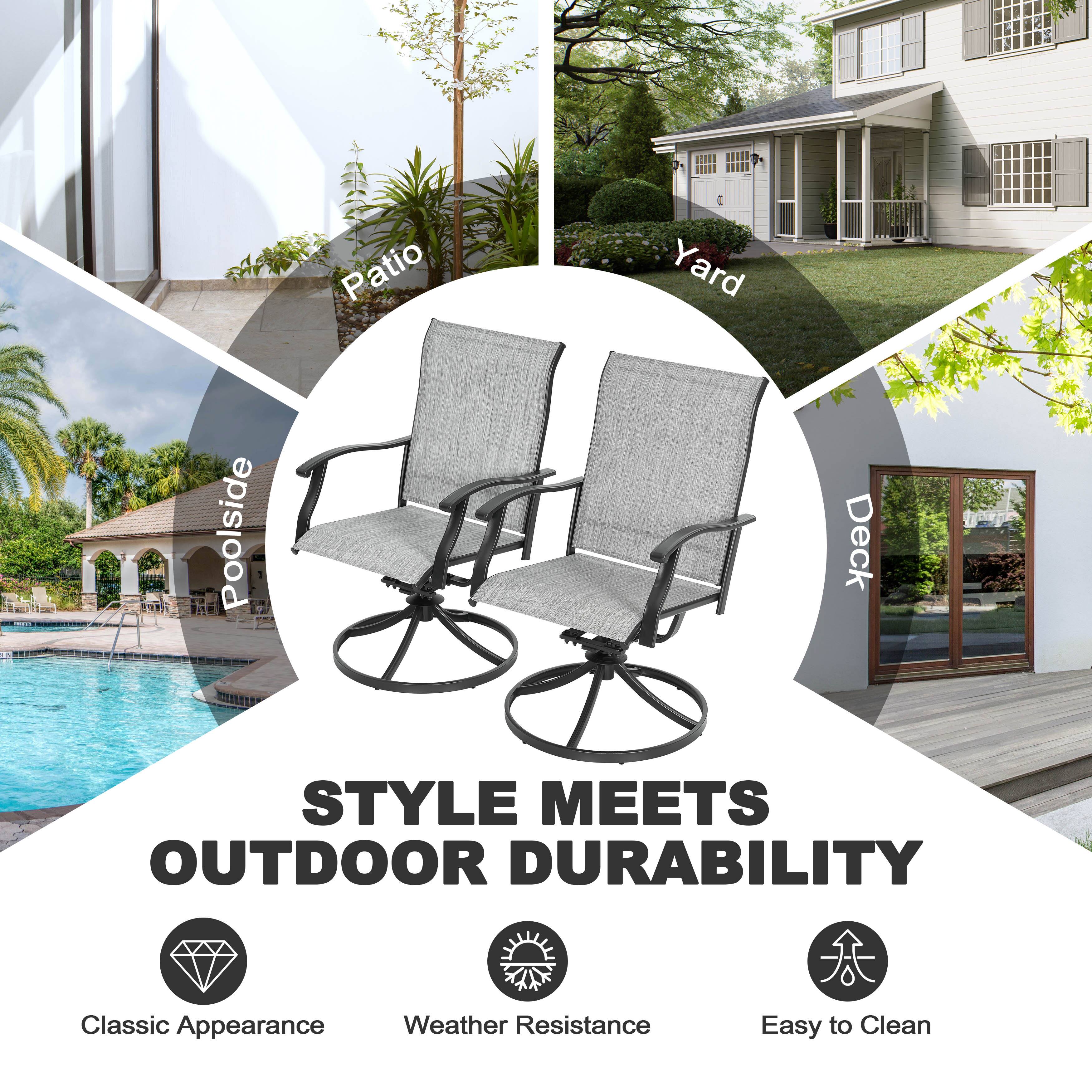 Patio Yard Poolside Deck  
STYLE MEETS OUTDOOR DURABILITY  
Classic Appearance  
Weather Resistance  
Easy to Clean