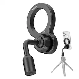 Neewer - Magnetic Phone Tripod Adapter with Ball Head - 360° Compact Mount for MagSafe & Android - Black