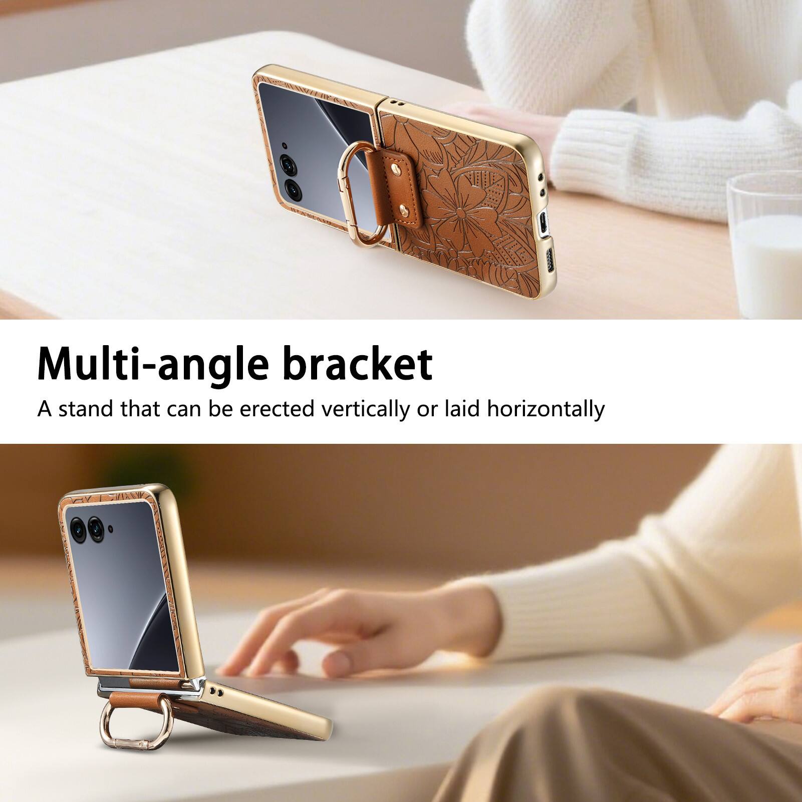Multi-angle bracket  
A stand that can be erected vertically or laid horizontally