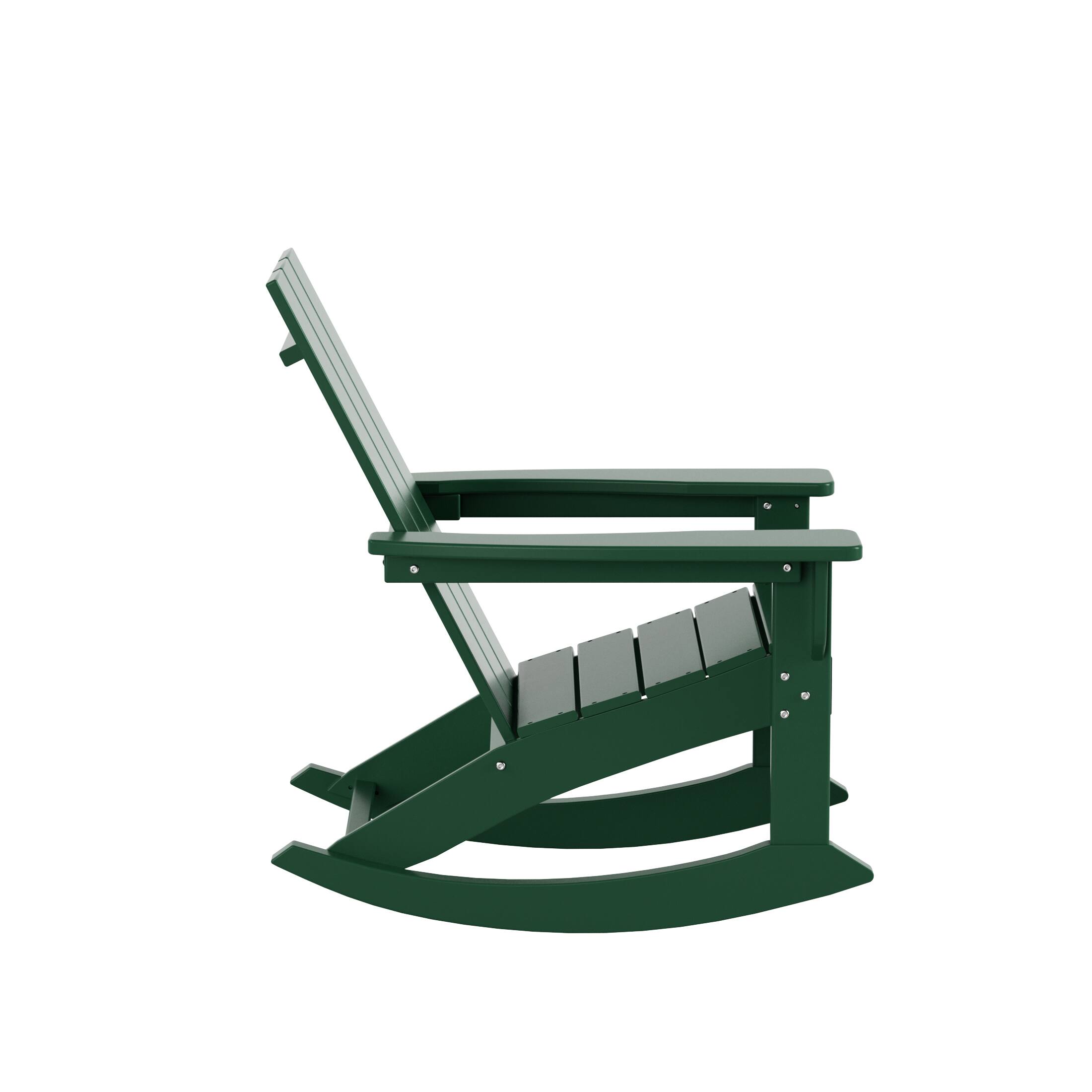 Back. WestinTrends - WestinTrends Ashore Outdoor Patio Modern Adirondack Rocking Chair - Dark Green.