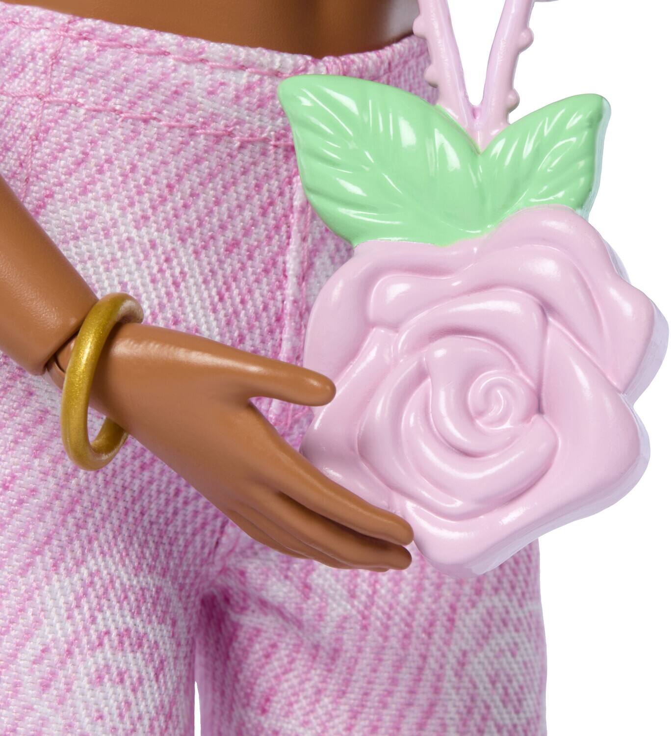 Alt View 4. Mattel - Mattel - Barbie Deluxe Style Fashion Doll #12 in Pink Denim Crop Top And Flare Jeans, Brunette   - COLLECTIBLES - Multicolor.