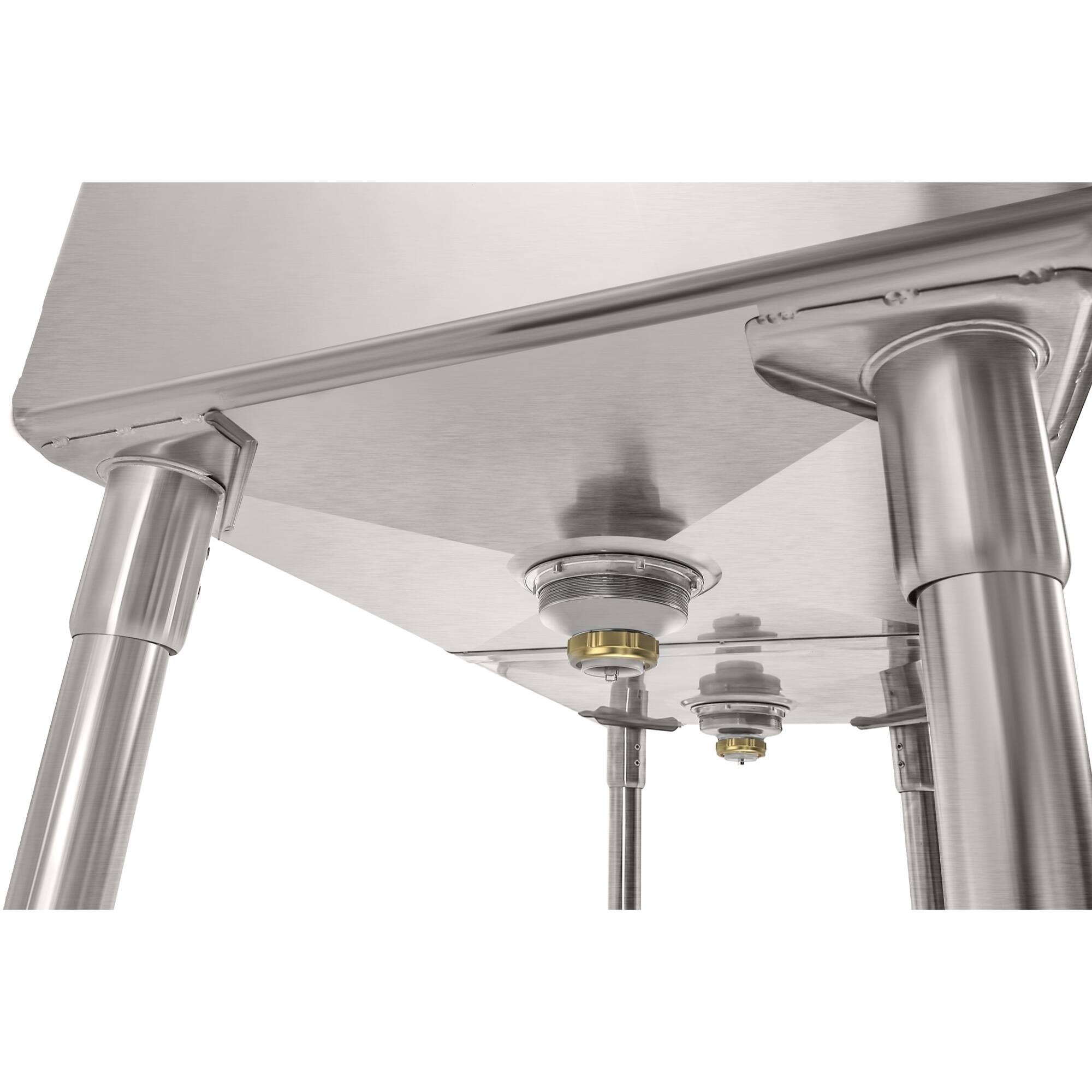 Alt View 5. Koolmore - 42 in. 16-Gauge 2-Compartment  Sink with Backsplash, Bowl Dimensions 18"x18"x14" in Stainless-Steel - Stainless Steel.