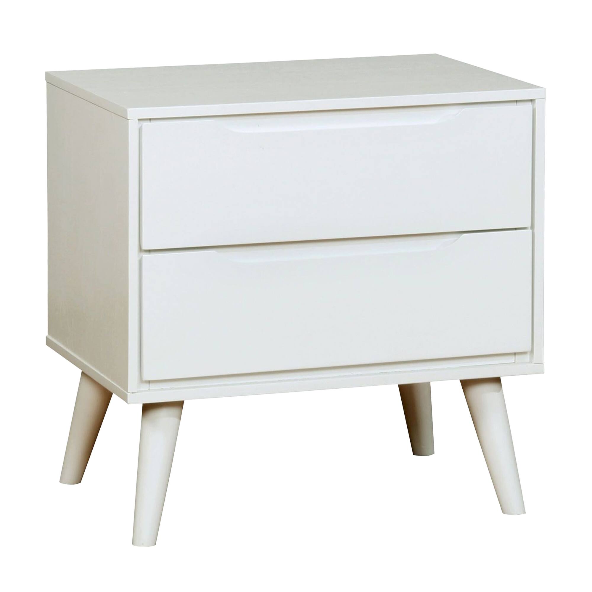 Alt View 2. Manhattan Lane - Bekor 3 Pc Full Size Bedroom Set, Mid-Century Modern Style - White.