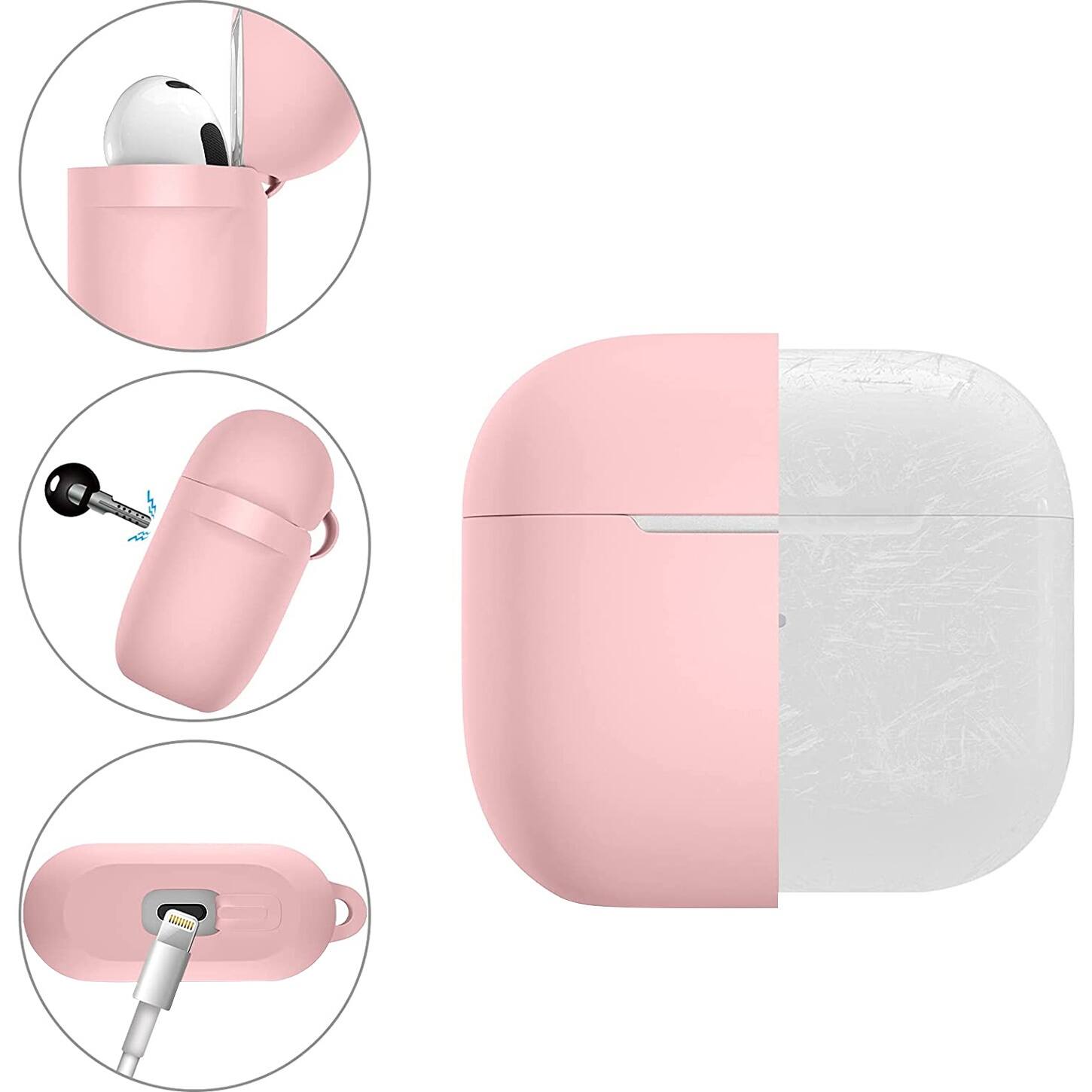 Alt View 12. SaharaCase - Venture Series Silicone Combo Kit Case for Apple AirPods (3rd Generation) - Pink.