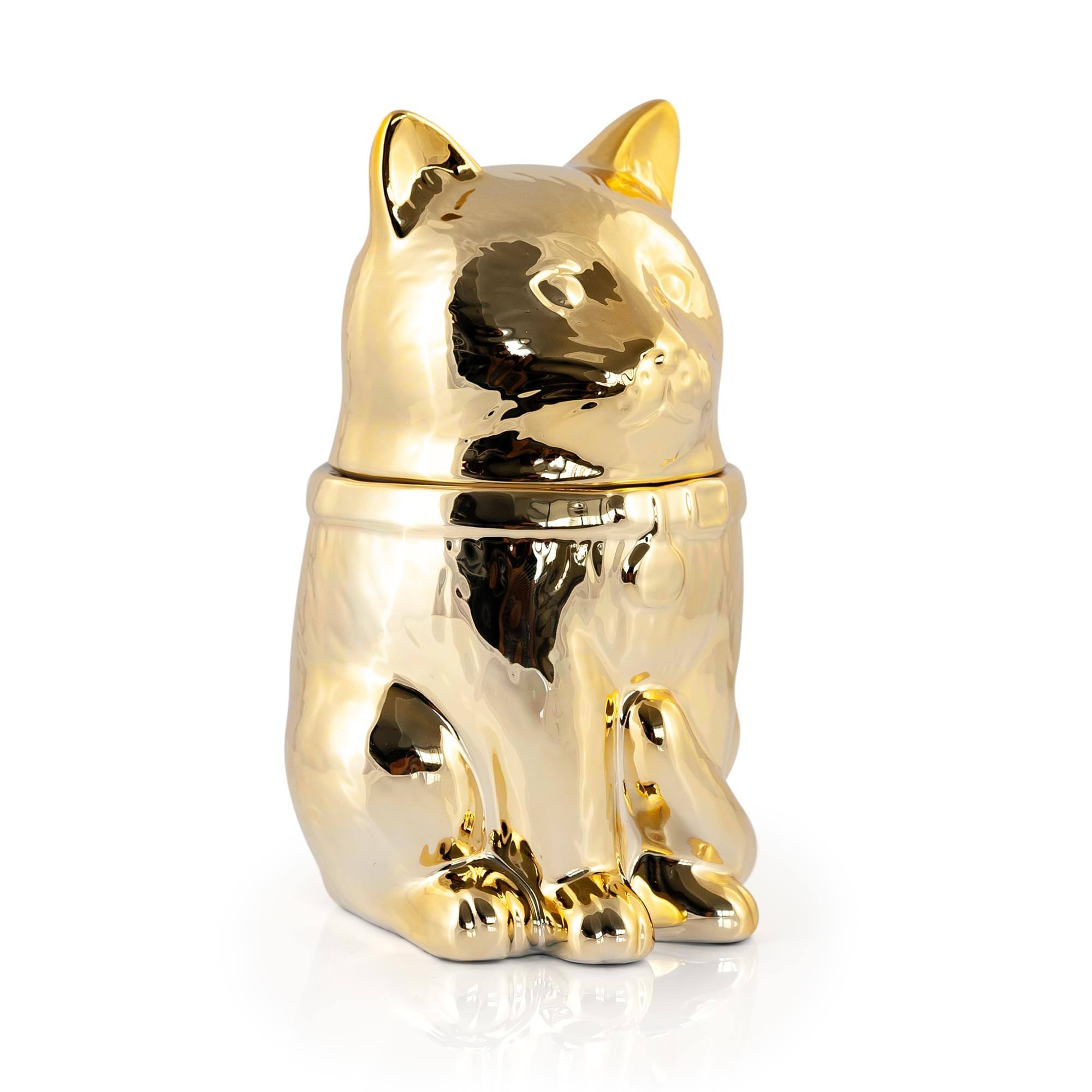 Alt View 1. Marvel - Marvel’s Captain Marvel Goose Gold Electroplated Ceramic Cookie Jar - Gold.