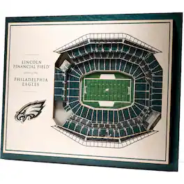 YouTheFan - Philadelphia Eagles 17'' x 13'' 5-Layer StadiumViews 3D Wall Art - Brown