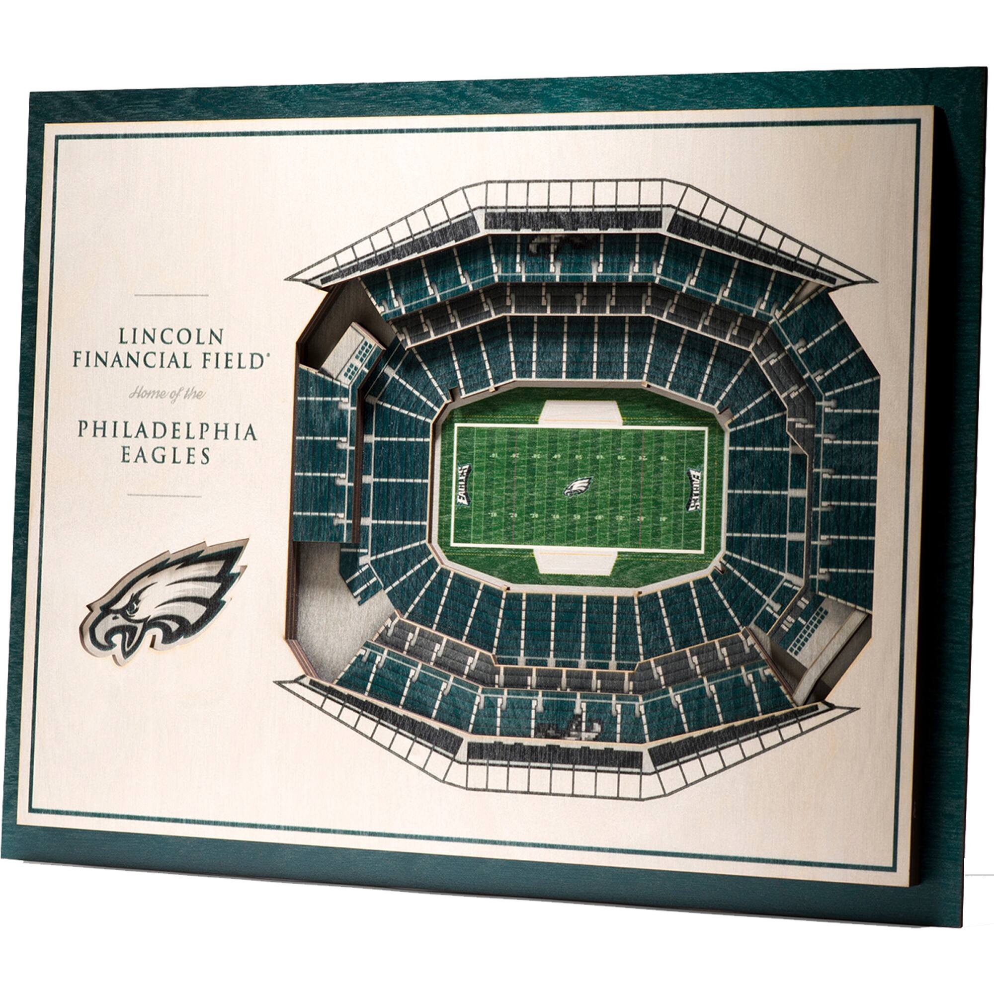 YouTheFan - Philadelphia Eagles 17'' x 13'' 5-Layer StadiumViews 3D Wall Art - Brown