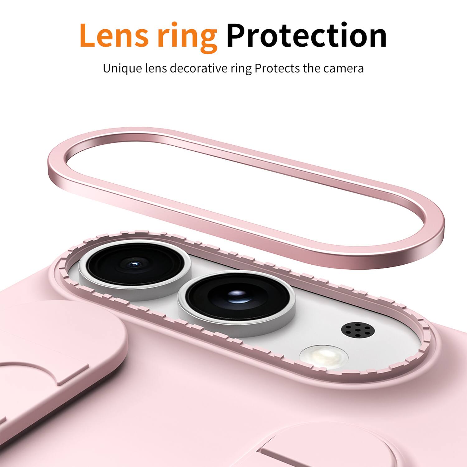 Lens ring Protection  
Unique lens decorative ring  
Protects the camera