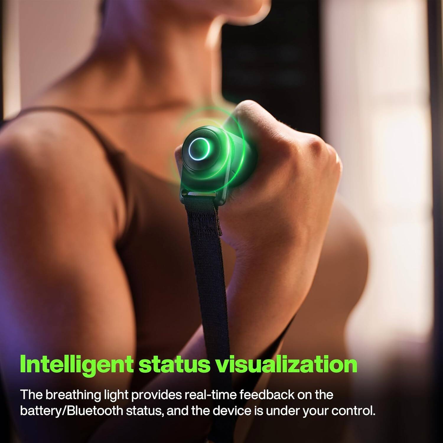 Intelligent status visualization

The breathing light provides real-time feedback on the battery/Bluetooth status, and the device is under your control.