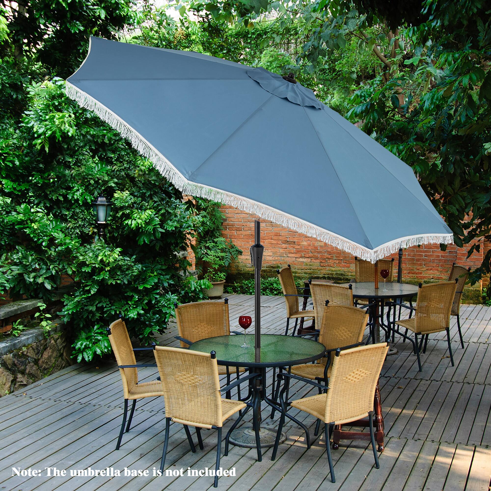 Note: The umbrella base is not included