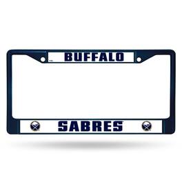 Rico Industries - Buffalo Sabres NHL Navy Blue Painted Chrome Metal License Plate Frame - Multi