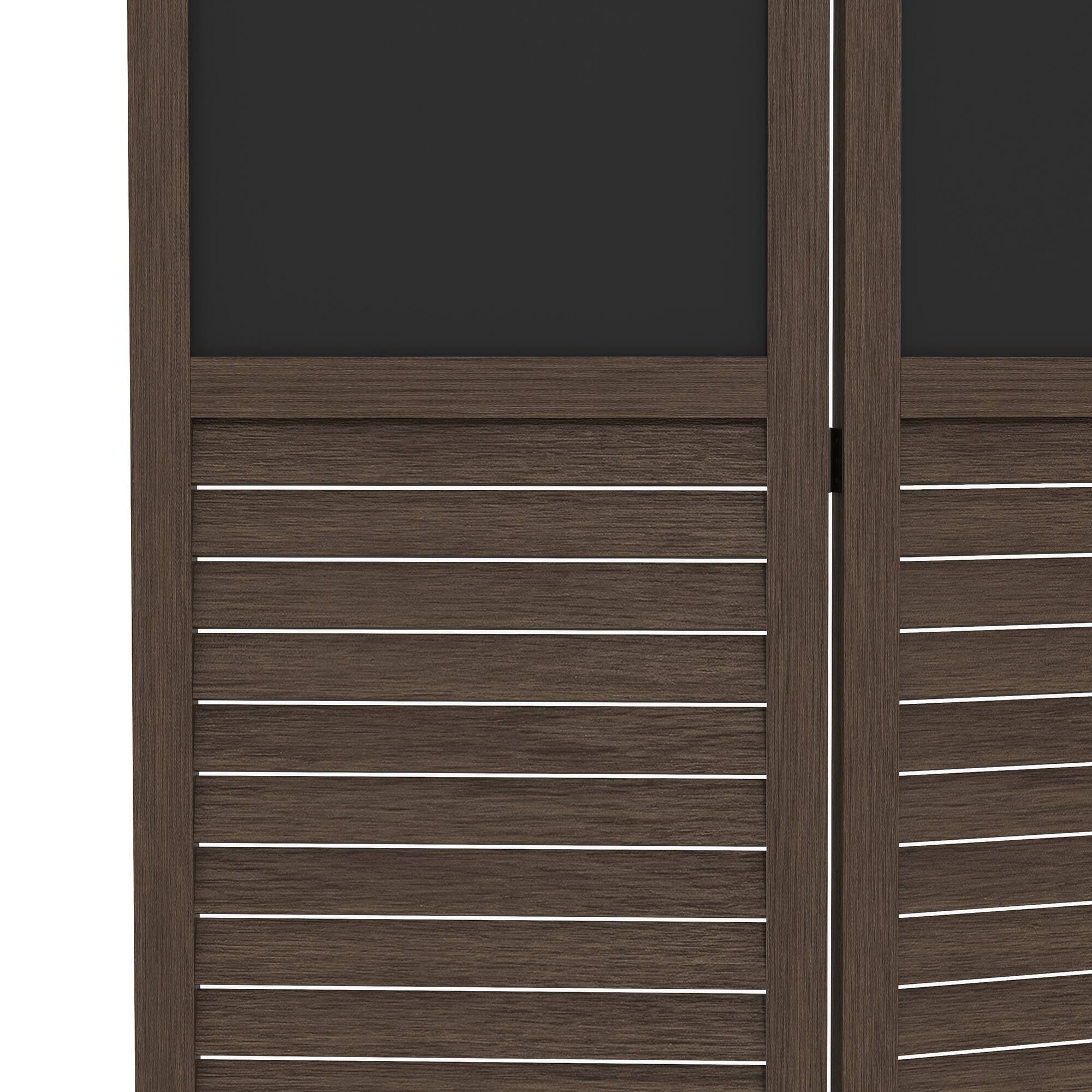 Alt View 8. Homcom - Folding Room Divider with Blackboard, Tall Freestanding Privacy Screen Panels for Bedroom or Office - Walnut.