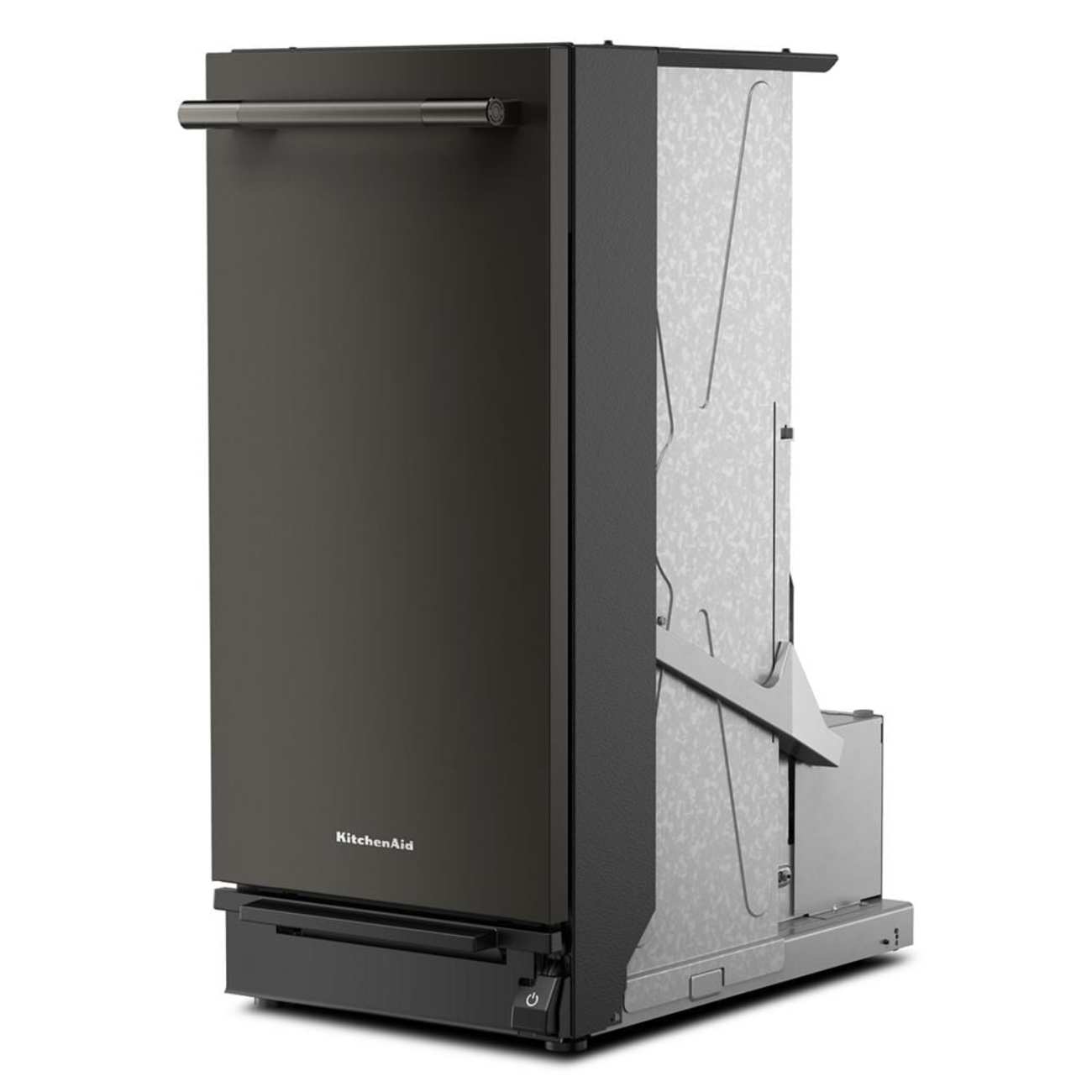 Left. KitchenAid - KitchenAid - KitchenAid 15 in. Built-In Trash Compactor with Built-In Odor Management System - Black Ore.