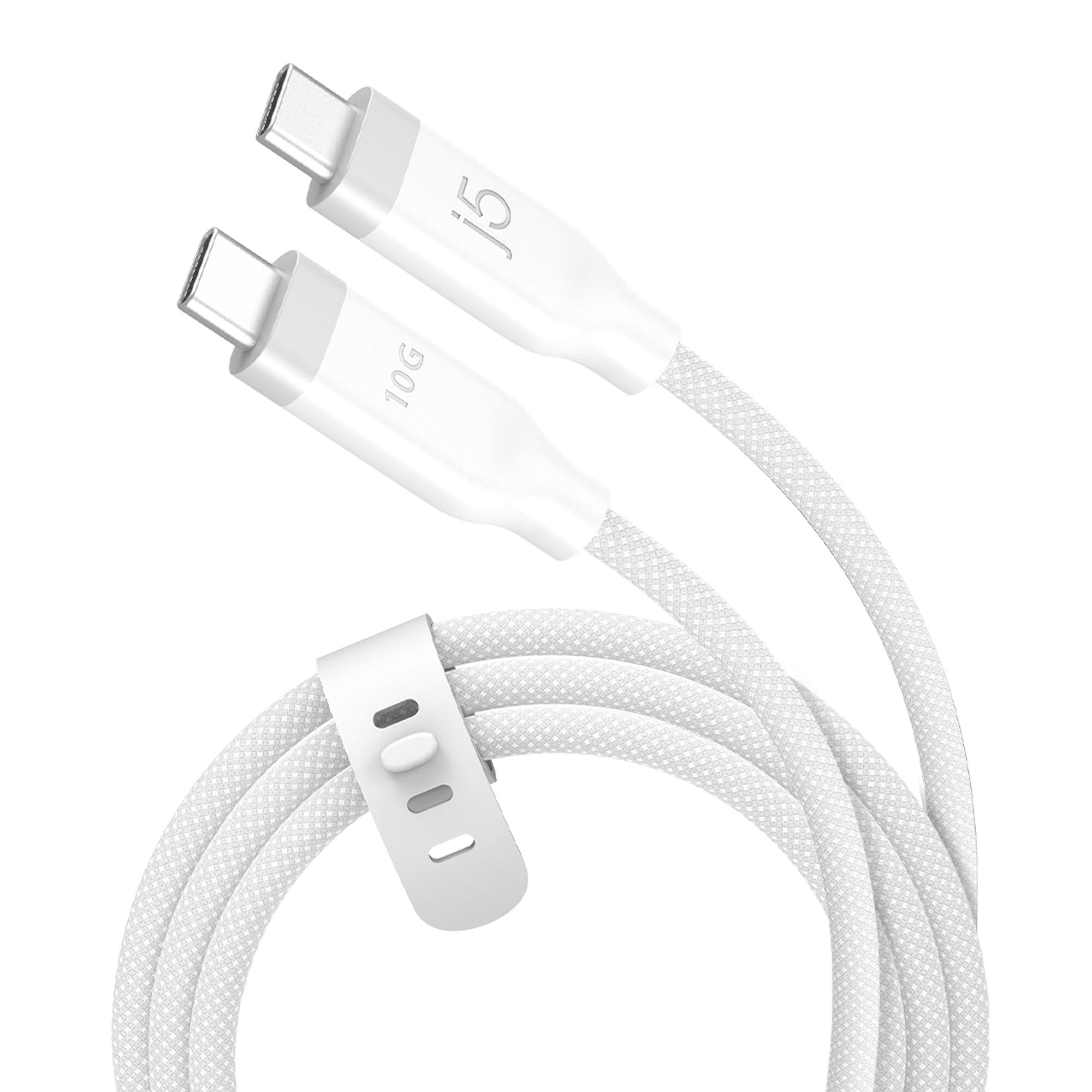 Front. j5create - USB-C 3-in-1 Charge and Data Cable - White.
