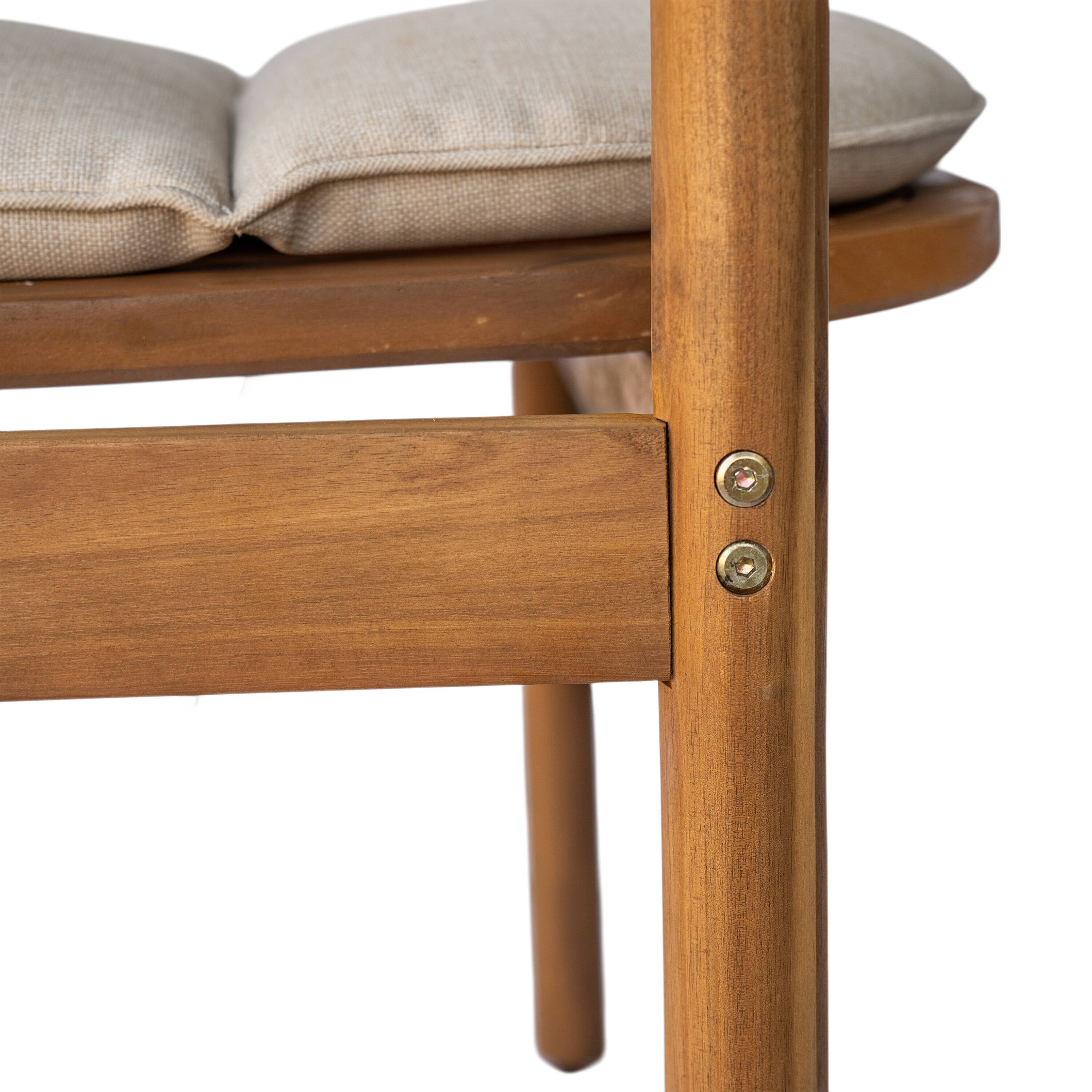 Alt View 8. Mondawe - Set of 2 Dining Chair With Cushion - Teak+ Beige.