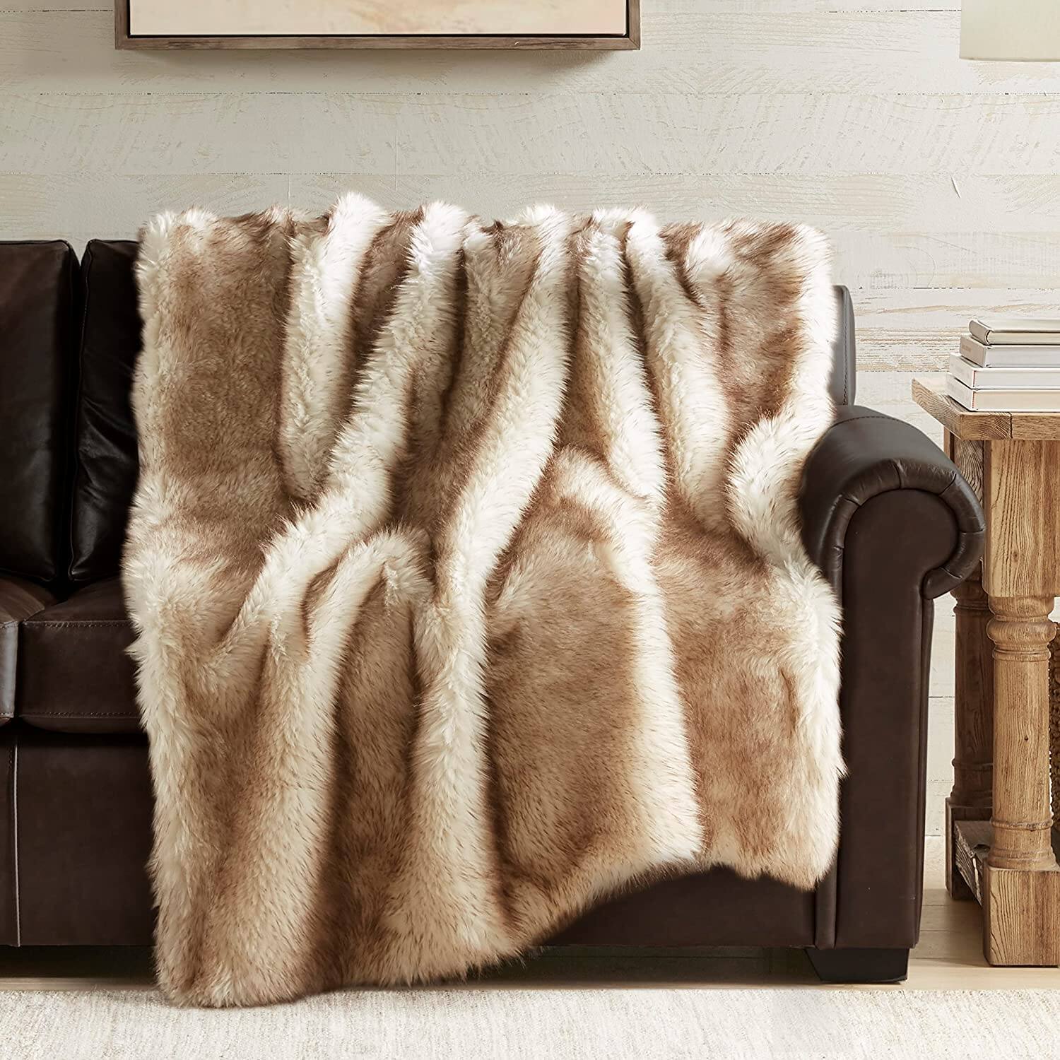Alt View 2. Alchemy Casas - Faux Throw Blanket   Ultra Long Pile Luxury Fluffy Fox Golden With Tipped Blankets For Home Decor Fuzzy Plush - Direwolf 50x60".