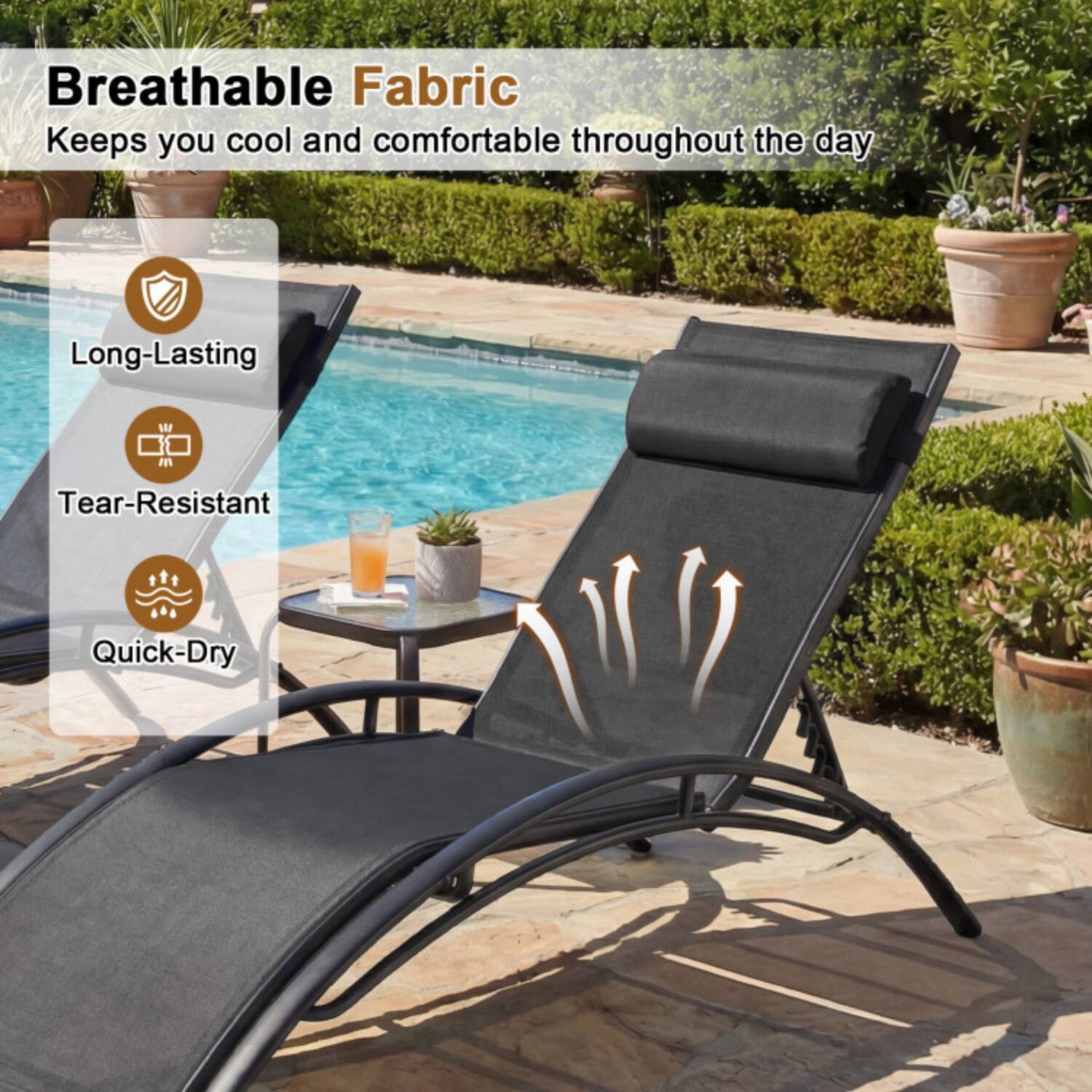Breathable Fabric  
Keeps you cool and comfortable throughout the day  

- Long-Lasting  
- Tear-Resistant  
- Quick-Dry